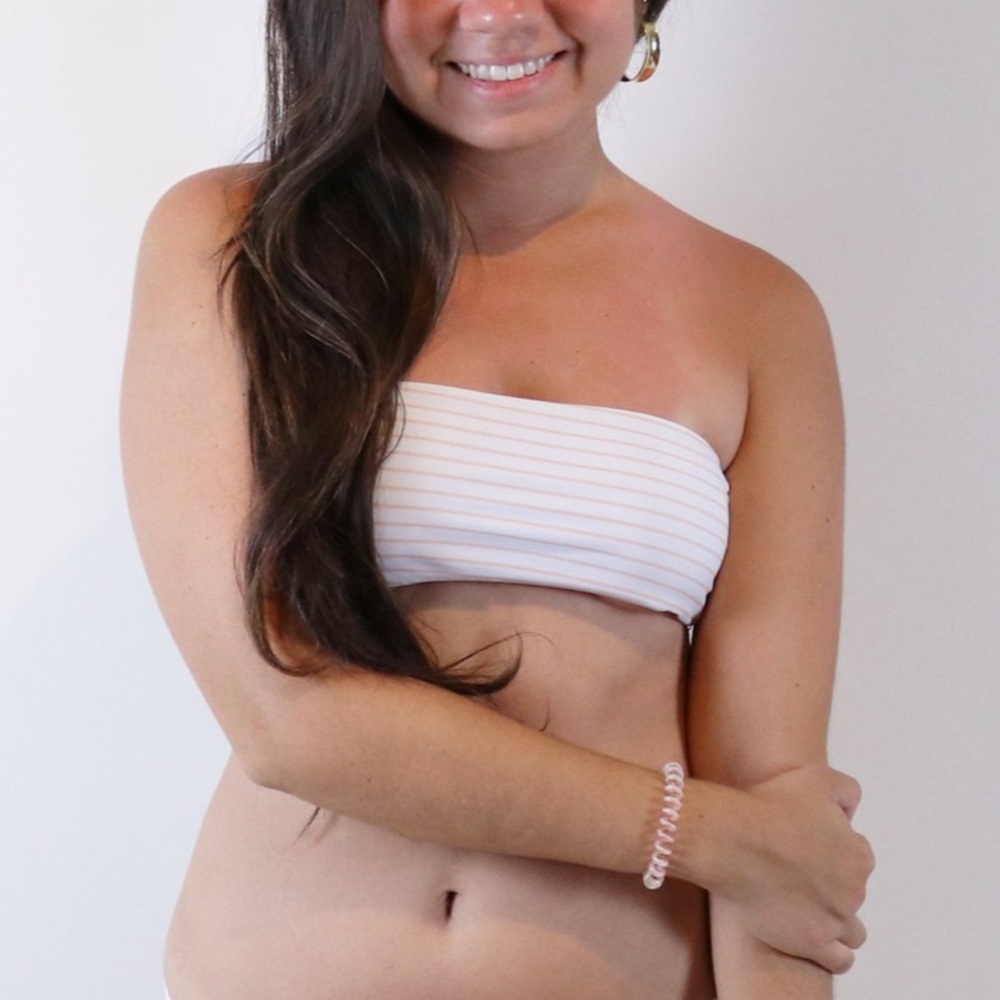 Bettinis Bandeau Top in Stripe White